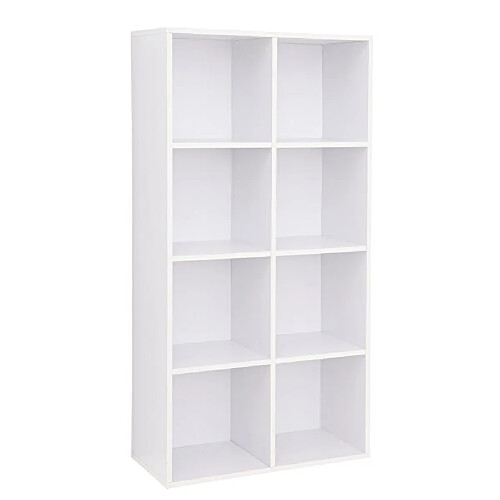 Vasagle Bibliothèque à 8 casiers en Bois Étagère de Rangement Armoire Maison Bureau Couleur Blanche LBC24WT