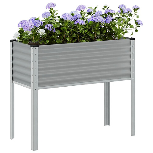 vidaXL Jardinière gris 100x41x90 cm acier