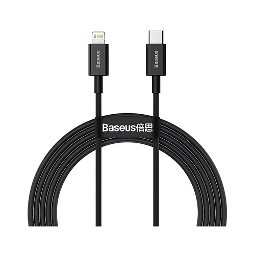 Baseus Câble de Charge et Transfert USB-C-Lightning 20W 2m Noir