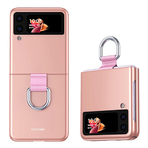 Coque en TPU anti-empreintes digitales avec béquille or rose pour votre Samsung Galaxy Z Flip3 5G