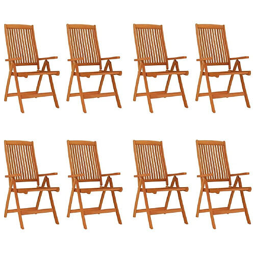 Maison Chic Lot de 8 Chaises de jardin,Fauteuil d'extérieur pliables Bois d'eucalyptus massif -MN97613