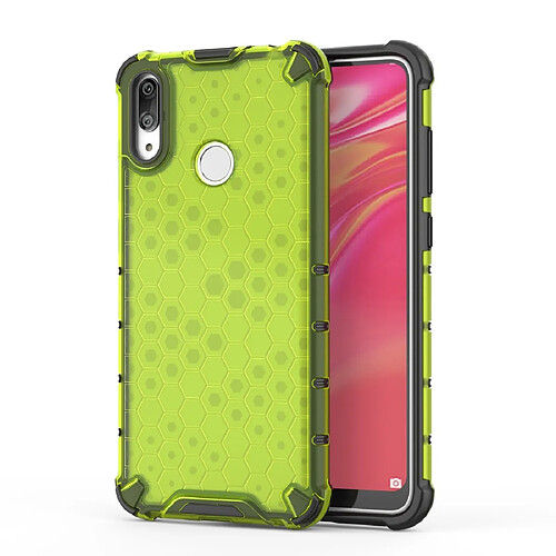 Wewoo Coque PC + TPU antichoc en nid d'abeille pour Huawei Y7 2019 Vert