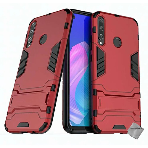 Htdmobiles Coque rigide anti choc pour Huawei P40 Lite E / Y7p + film ecran - ROUGE