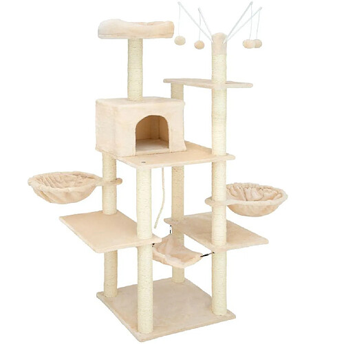 Helloshop26 Arbre à chat 165 cm beige 3708097