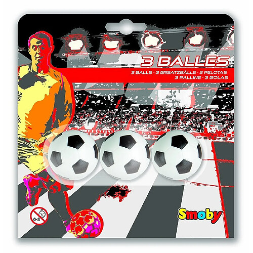 Smoby Balles de babyfoot : 3 balles plastique 34 mm