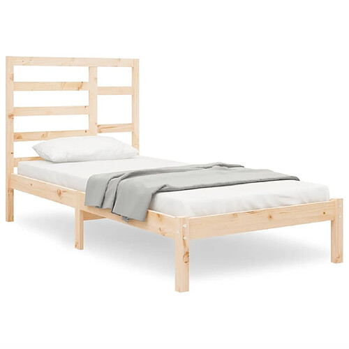 Maison Chic Lit Moderne Chambre - Cadre/structure de lit pour adulte bois massif 75x190 cm petit simple -MN54678