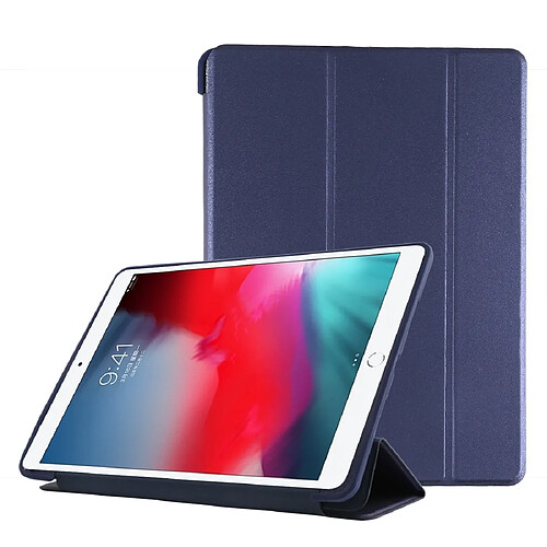 Wewoo Housse Étui Coque Boitier en plastique PU Déformation pliable Etui à rabat gauche et droite cuir avec support à trois volets et Smart Sleep pour iPad Air3 2019 Bleu