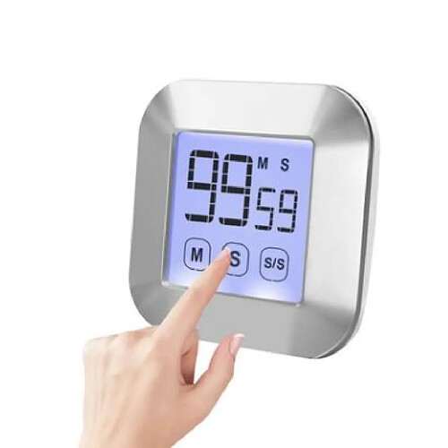 Universal Minuteur de cuisine, minuteur de cuisson numérique à l'écran de contact, horloge de compte à rebours magnétique, grand écran LCD, réveil fort |