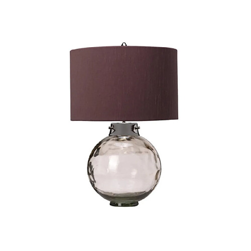 Elstead Lighting Lampe de table Kara Verre,Acier,Faux Soie Ferronnerie Nickel Poli - Verrerie Fumée