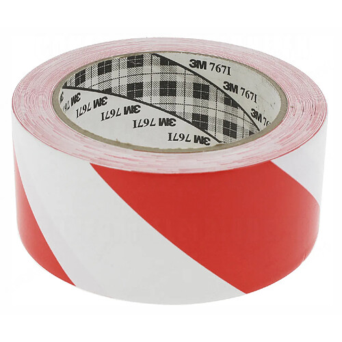 scotch vinyle 3m 764i rouge et blanc largeur 50 mm