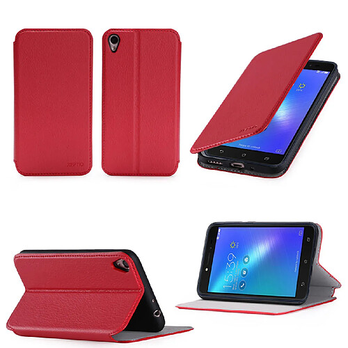 Etui luxe Asus ZenFone Live ZB501KL 4G rouge Ultra Slim Style Cuir avec stand - Housse coque de protection Asus ZenFone Live 5 pouces 2017/2018 - accessoires pochette XEPTIO case