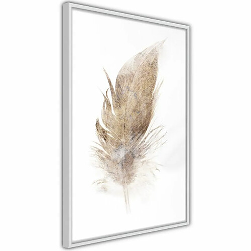 Paris Prix Affiche Murale Encadrée Lost Feather Beige 40 x 60 cm Blanc