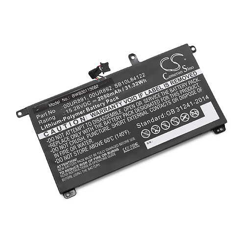 vhbw Li-Polymère batterie 2050mAh (15.28V) pour ordinateur portable laptop notebook comme Lenovo 00UR892, SB10L84122, SB10L84123