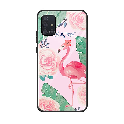 Coque en TPU verre de surface d'impression oiseau pour votre Samsung Galaxy A71