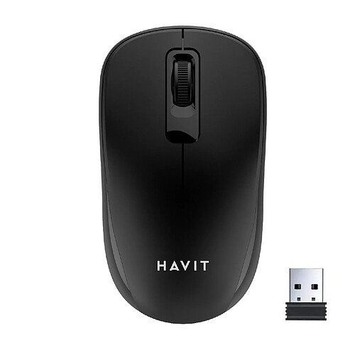 HAVIT MS626GT Souris bureautique sans fil 2,4 Ghz - 3 boutons - Portée 10 mètres - Nano récepteur