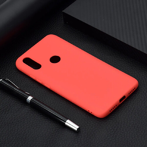 Wewoo Coque Souple Pour Xiaomi Redmi 7 TPU Couleur Bonbons Rouge