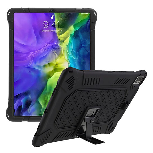 Coque en TPU + Silicone Antichoc avec béquille noir pour votre Apple iPad Pro 12.9 pouces 2018/2020/2021