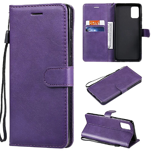 Etui en PU couleur unie magnétique violet pour votre Samsung Galaxy A71