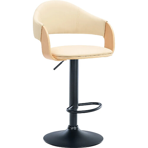 Non Tabouret de bar Nilse simili cuir noir