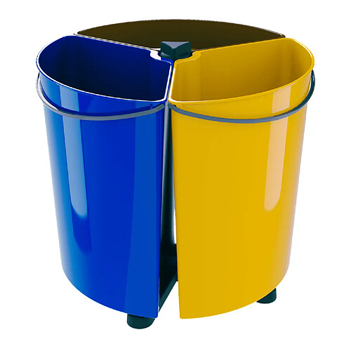 Poubelle rotative ECOBIN pour le tri des déchets 35 litres sans couvercle.