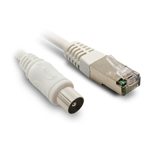 Metronic Cordon RJ45 - coaxial Mâle / Mâle 2 m