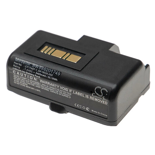 vhbw batterie compatible avec Zebra RW220, RW320 imprimante photocopieur scanner imprimante à étiquette (3400mAh, 7,4V, Li-Ion)