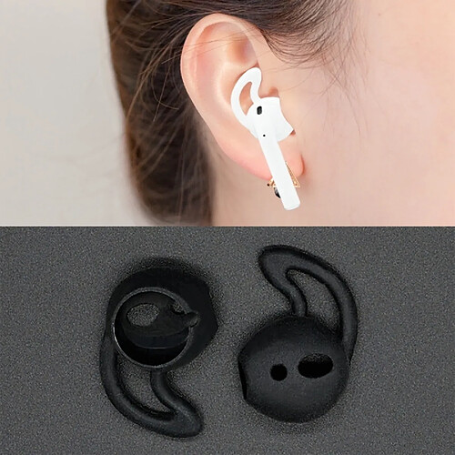 Wewoo Anti poussière Oreillettes en silicone sans fil Bluetooth pour oreillette pour Apple AirPods (noir)