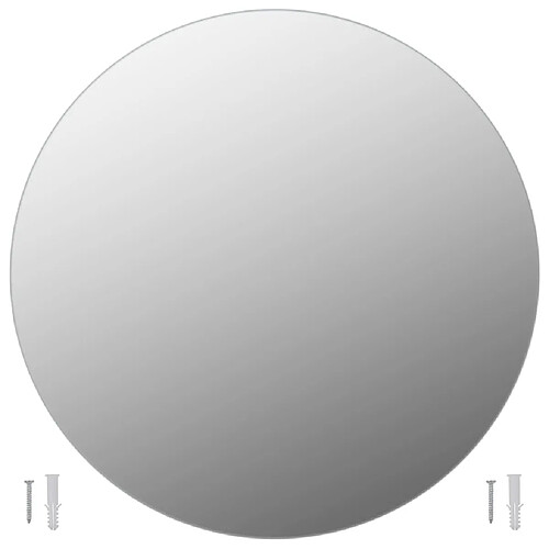 Maison Chic Miroir mural | Miroir Décoration pour Maison Salle de Bain 60 cm Rond Verre -GKD10990