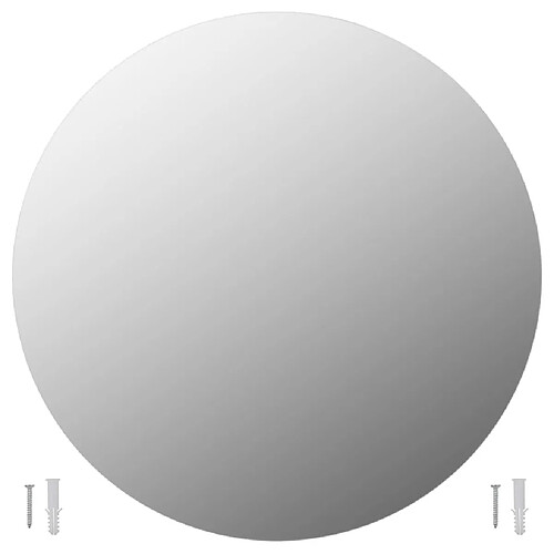 Maison Chic Miroir mural | Miroir Décoration pour Maison Salle de Bain 70 cm Rond Verre -GKD39745