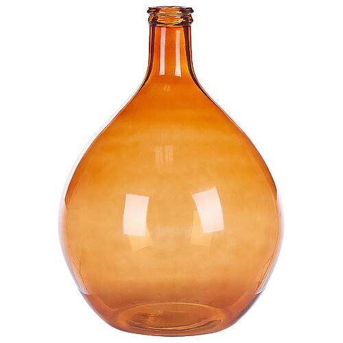 Beliani Vase décoratif CHATNI fait à la main Verre 48 cm Marron doré