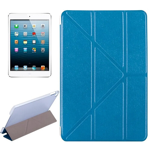 Wewoo Smart Cover bleu pour iPad mini 4 Transformers Style soie Texture horizontale Flip solide couleur étui en cuir avec support