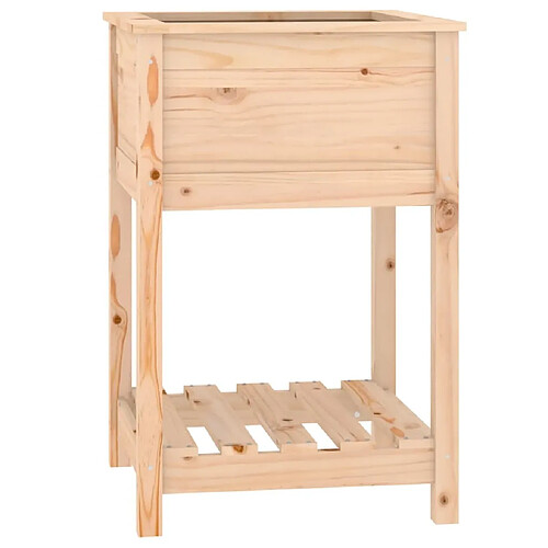 Maison Chic Jardinière,Bac à fleurs - pot de fleur avec étagère 54x54x81 cm Bois massif de pin -GKD31540