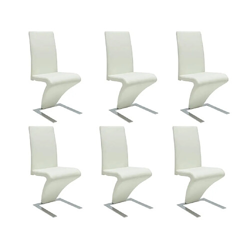 vidaXL Chaises à manger lot de 6 blanc similicuir