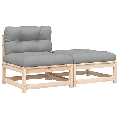 Maison Chic Canapé de jardin sans accoudoirs avec coussins et repose-pieds | Canapé Sofa d'extérieur | Fauteuil terrasse -MN96327