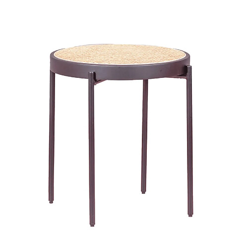 Nest Dream Table d'appoint rétro avec détails en rotin naturel (46cm) - North