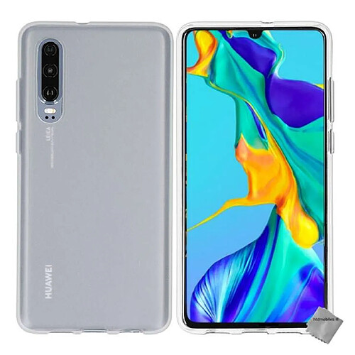 Htdmobiles Coque silicone gel fine pour Huawei P30 + film ecran - BLANC TRANSPARENT