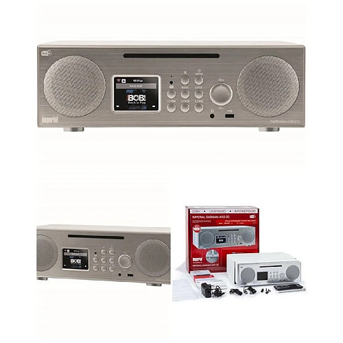 Radio INTERNET Blanc-Argenté WIFI lecteur CD DABMAN i450CD Radio multifonctionnelle DAB+ FM Internet Bluetooth Écran couleur TFT