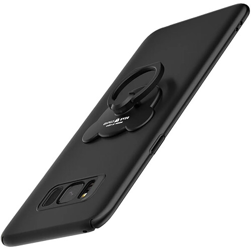 Wewoo Coque noir pour Samsung Galaxy S8 + / G9550 Solide Couleur Métal Peinture En Plastique PC Dropproof Étui de protection avec Porte-Bague d'Ours AIQAA