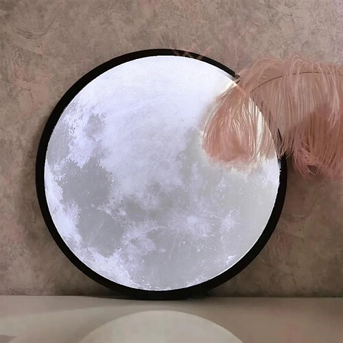 Universal 20 cm miroir de salle de bains créatif LED maquillage mural pendaison miroir de rasage lampe lune accessoires de décoration de la maison | miroir de bain