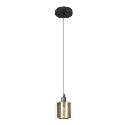 NETTLIFE suspension vintage table à manger suspension - 1 ampoule E14 Max 40W suspension rétro en verre métal noir or.