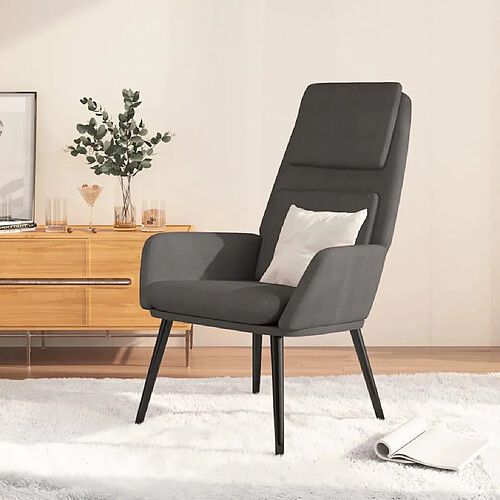 vidaXL Chaise de relaxation Gris foncé Tissu