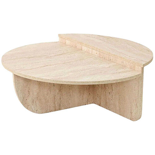 Hanah Home Table basse en aggloméré Podium beige travertine.