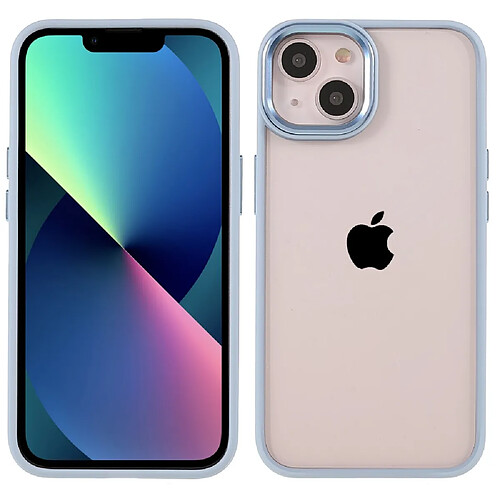 Coque en TPU + acrylique avec protection de l'objectif de l'appareil photo, anti-rayures bleu pour votre iPhone 13 6.1 pouces