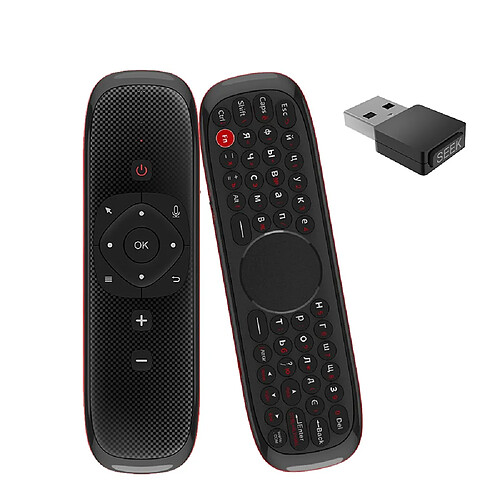 Universal Souris aérienne W22.4G Clavier sans fil avec trackpad Souris télécommande infrarouge anti-perte Fonction prise en charge d'entrée vocale | Télécommande (version anglaise)