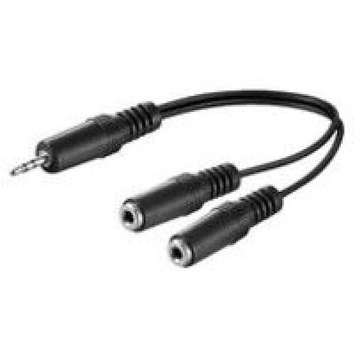 Disney 3.5mm Mono 0.2m 1M-2F Black Audio Extension Cable