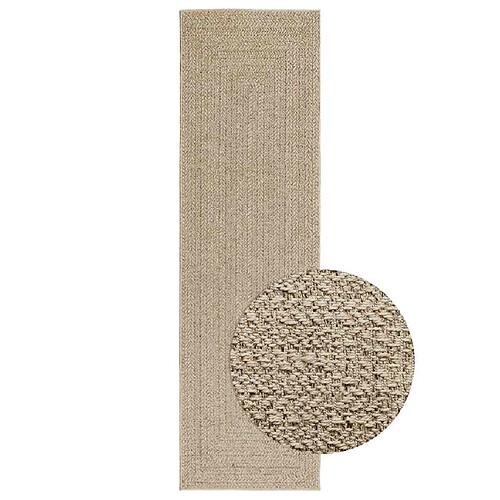 vidaXL Tapis ZIZUR beige 80x250 cm aspect de jute intérieur extérieur