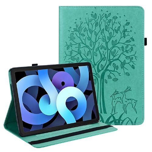 Etui en PU motif cerf et arbre, skin touch avec support et porte-cartes violet pour votre Apple iPad mini 6 (2021)