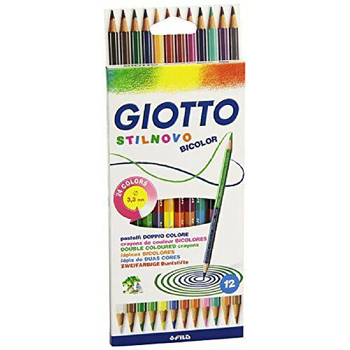 Giotto - Stilnovo Bicolor - Étui de 12 crayons de couleurs