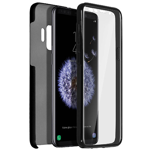 Avizar Coque Samsung Galaxy S9 Protection Silicone + Arrière Polycarbonate - Noir