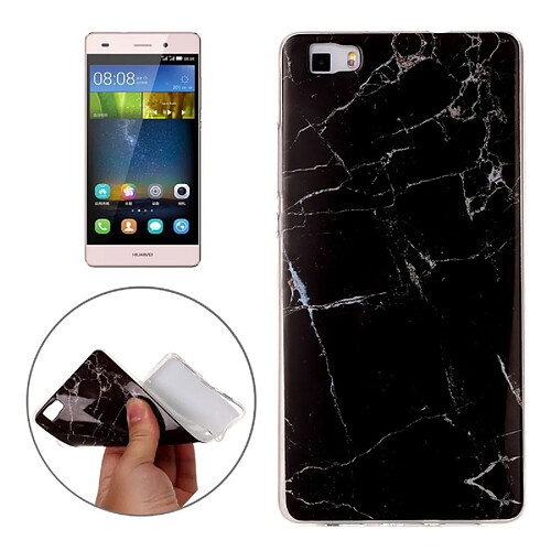 Wewoo Coque noir pour Huawei P8 Lite Motif Marbling Soft TPU Housse de protection arrière